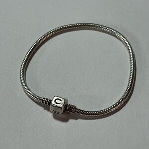 Chamilia Sterling Silver 925 Barrel Clasp Snake Starter Charm Bracelet